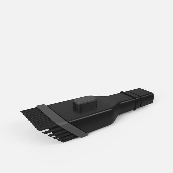 Vacuum cleaner-angled-brush-sweeps up-dust-and-debris-on-uneven surfaces-black