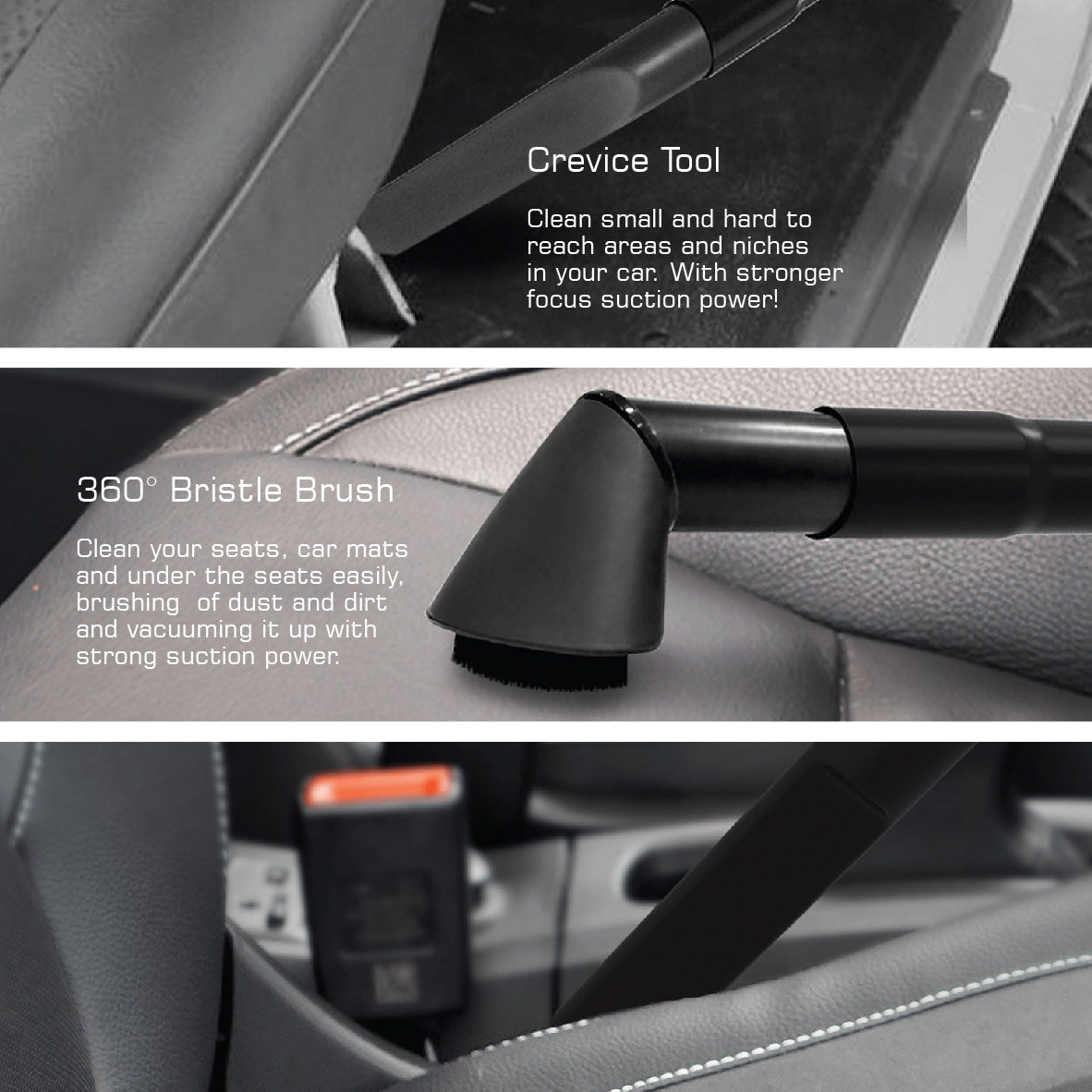 Eluxgo SVC1019C Car Vacuum Cleaner Accessories Features